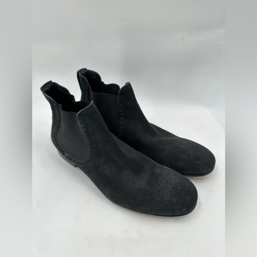 Burberry Black Suede Chelsea Boot Size 43-N Made In italy - Picture 5 of 13